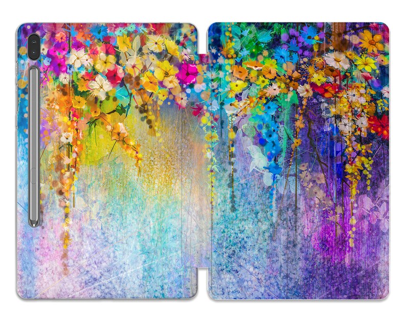 Abstract painting case for samsung S6 Lite flower art Samsung Tab A 8.0 galaxy tab a7 S7 s2 9.7 12 inch 2021 tablet case stand A8 S8 ultra image 5