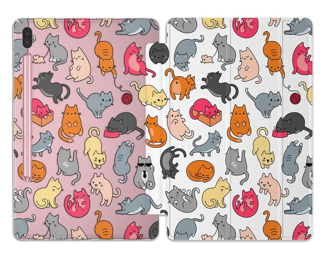 Kawaii Tablet Case Galaxy Tab S2 9.7 in Cat Pattern Galaxy Tab Etsy