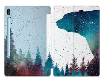 Tablet case Animal fits Galaxy Tab A8 10.5 Forest bear Samsung tab S4 case S7 plus A 10.1 S7 11 Galaxy S3 cases 8 inch S5 S6 Lite S8 stand "