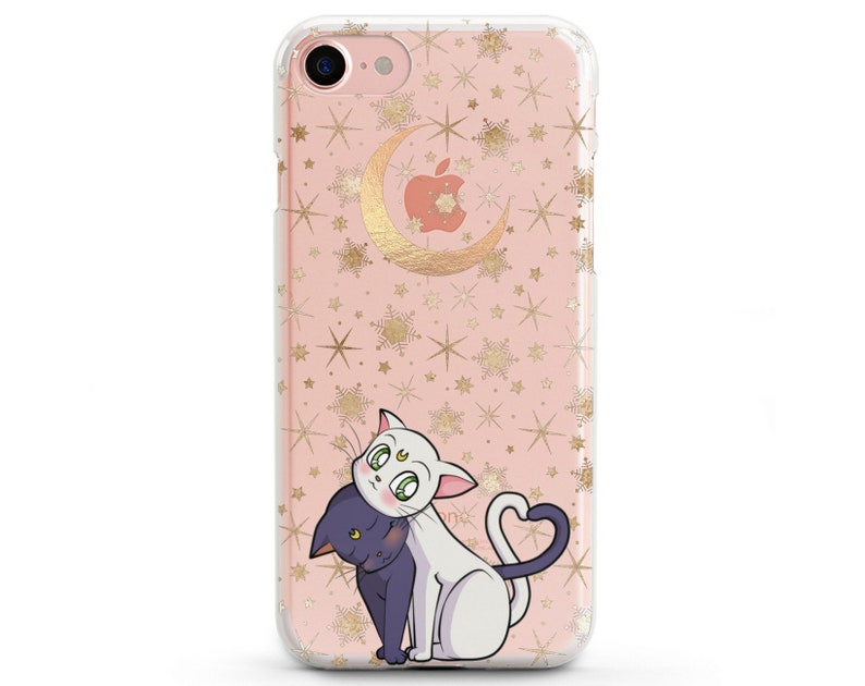 Moon iPhone case iPhone 11 clear luna cat stars iPhone X case iPhone kawaii case iPhone Xs Max case 8 Plus iPhone 13 cute xr cases 12 Pro se image 9