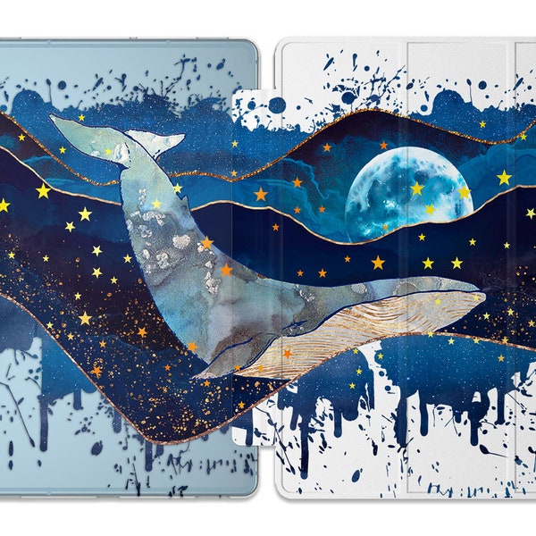 Whale Tablet Hülle passend für Galaxy S8 Ultra ocean Samsung S4 Cover Samsung Tab A 8.0 Galaxy Tab S6 S7 A 10.5 Case Tab A7 Lite S5e A8 11 Zoll