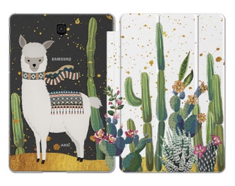 Cute case for Galaxy S5 Lama Samsung case cactus S8 S7 Plus Tab S6 2022 galaxy tab a 8 case A7 Lite s2 9.7 12 inch tablet case stand s4 2021