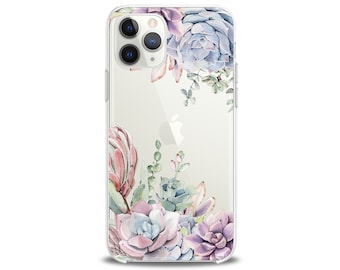 Succulent flowers iPhone 11 Pro Max cactus iPhone case iPhone 12 covers apple iPhone Xs pastel iPhone 8 case Xr cell phone iPhone 7 plus 13