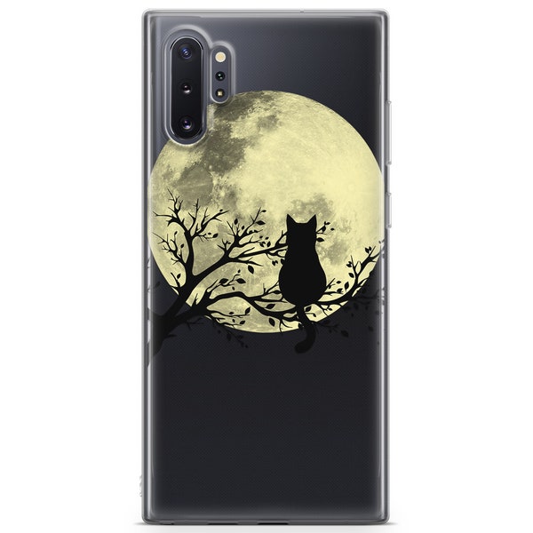 Moon case for Samsung S23 Plus Clear Case Cat Galaxy s22 Case tpu Samsung A90 Cover Galaxy S20 S10e Phone case A14 Note 10 5G 20 Ultra A04e