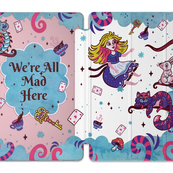 Alice in Wonderland voor Galaxy Tab S6 S5e We're all mad here Samsung A 10.1 hoesje Galaxy Tab S4 10.5 10 inch tablethoes S7 FE A7 stand A8 S8