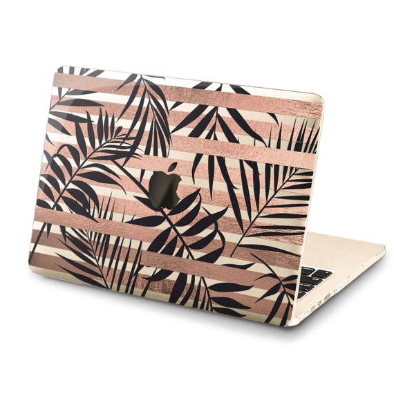 Tropical Leaves Print Macbook Pro 13 19 Stripes Mac Book Etsy