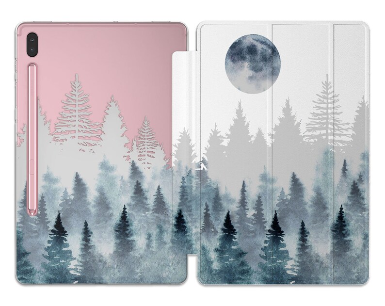 Foggy forest fits Samsung Galaxy S8 ultra Moon art Galaxy Tab S5 S6 s3 tablet case S7 plus 14.6 12 inch case A7 Lite 8.7 10.5 clear cover A8 image 3