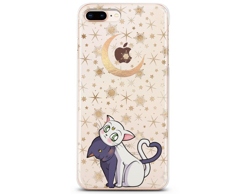 Moon iPhone case iPhone 11 clear luna cat stars iPhone X case iPhone kawaii case iPhone Xs Max case 8 Plus iPhone 13 cute xr cases 12 Pro se image 7