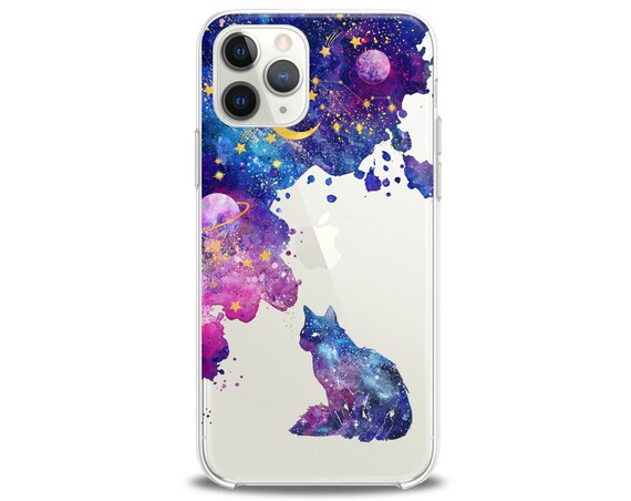 Cat Iphone 11 Case Xr Clear Galaxy Iphone Case Purple Iphone 8 Etsy