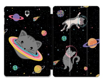 Cat in space for samsung tab s8 case planets print galaxy tab a 8 2019 S7 Plus cover 12 inch A7 tablet case 2021 A8 10.5 2022 S6 Lite s3 11"