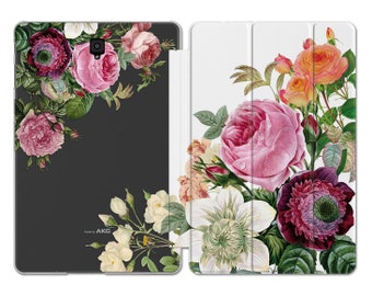 Pfingstrose Blumen für Galaxy Tab S4 10.5 Floral Tablet Hülle Samsung Tab A 8 2022 S8 Ultra A7 Hülle 10 Zoll S7 Plus S3 S2 Stand 9.7 11