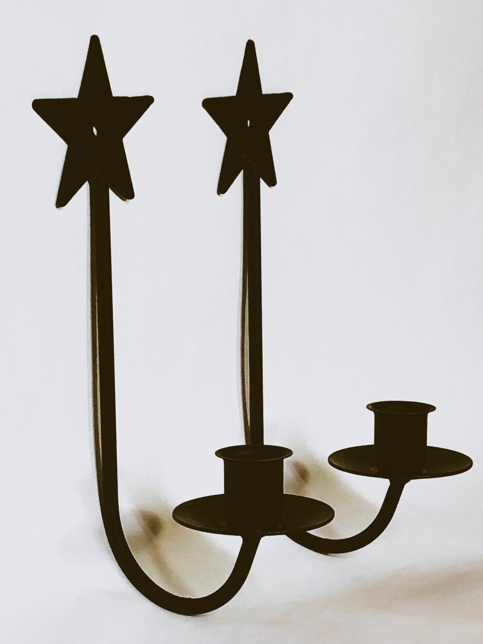 Amish Wrought Iron Star Candle Sconces PAIR Candle Holders Etsy