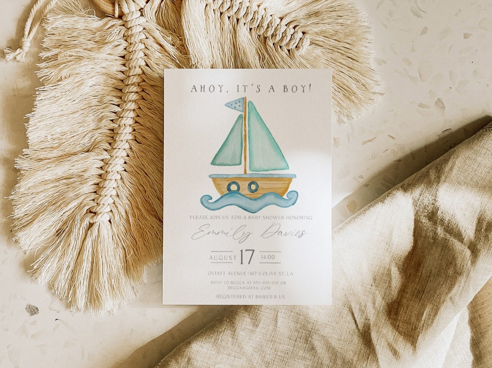 Editable Nautical Baby Shower Invitation Boat baby shower Etsy