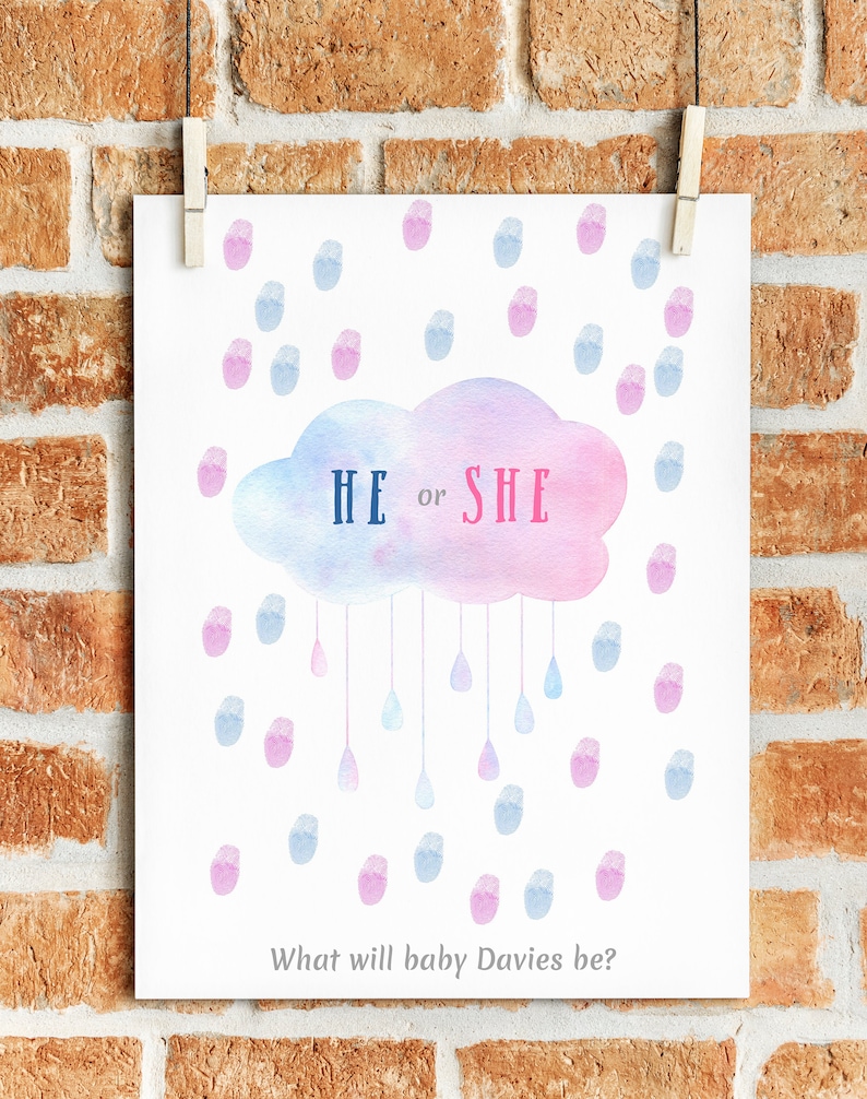 signature guestbook gender reveal party guestbook sign thumbprint guestbook neutral gender neutral baby Gender neutral guestbook