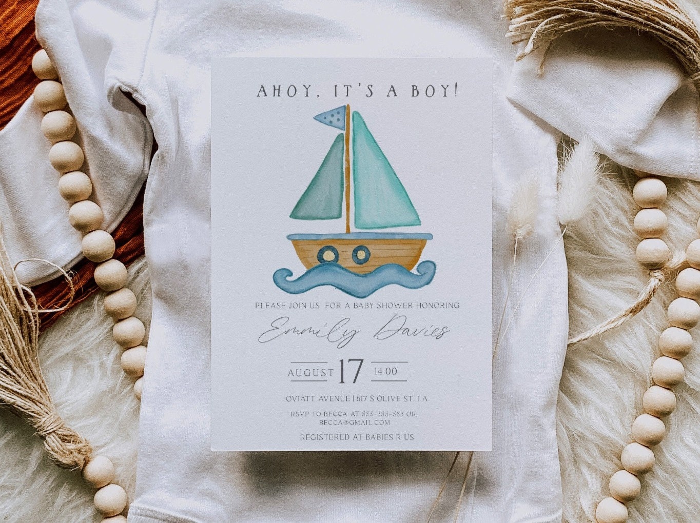 Editable Nautical Baby Shower Invitation Boat baby shower Etsy