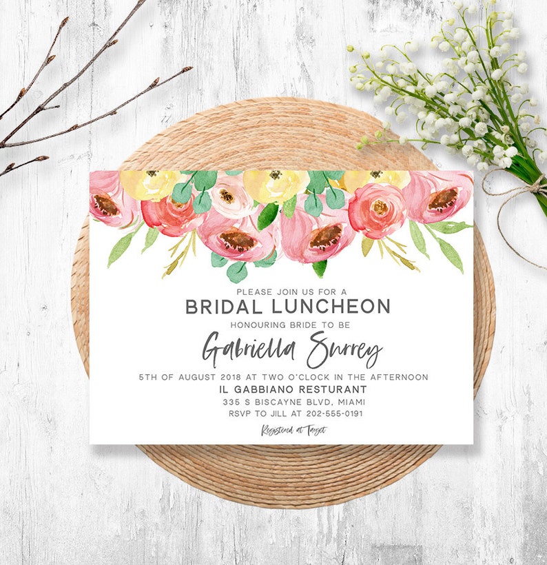 EDITABLE Bridal Lunch Invite Bridesmaids Luncheon Invitation Etsy
