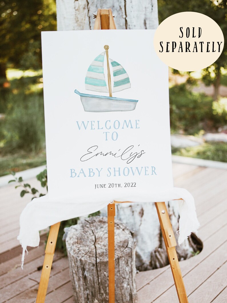 Editable Boat baby shower Invitation Nautical Shower Invite Etsy
