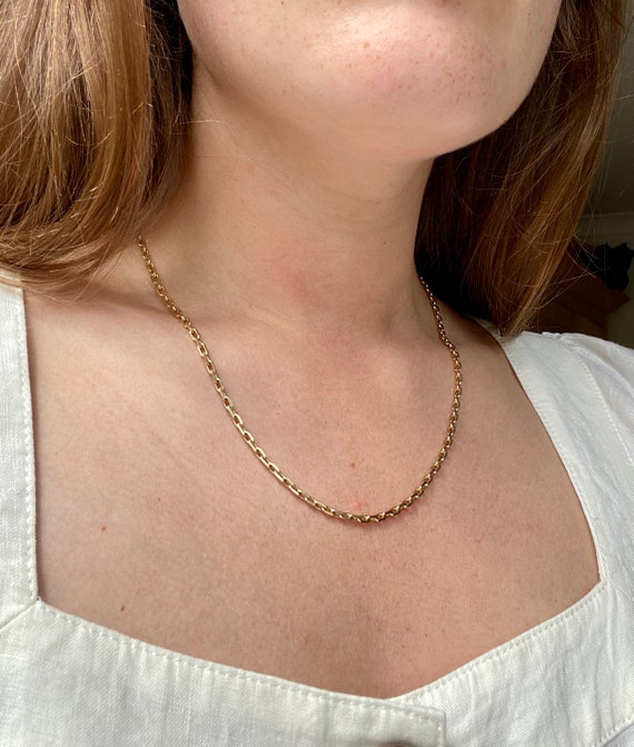 Vintage 9k solid gold elongated rectangular-link 2