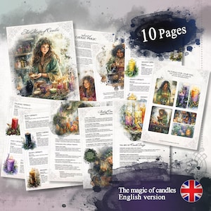 candle color meanings PDF print, candle magic, candle color meaning, candle making, book of shadows, witch, grimoire, witchcraft, download