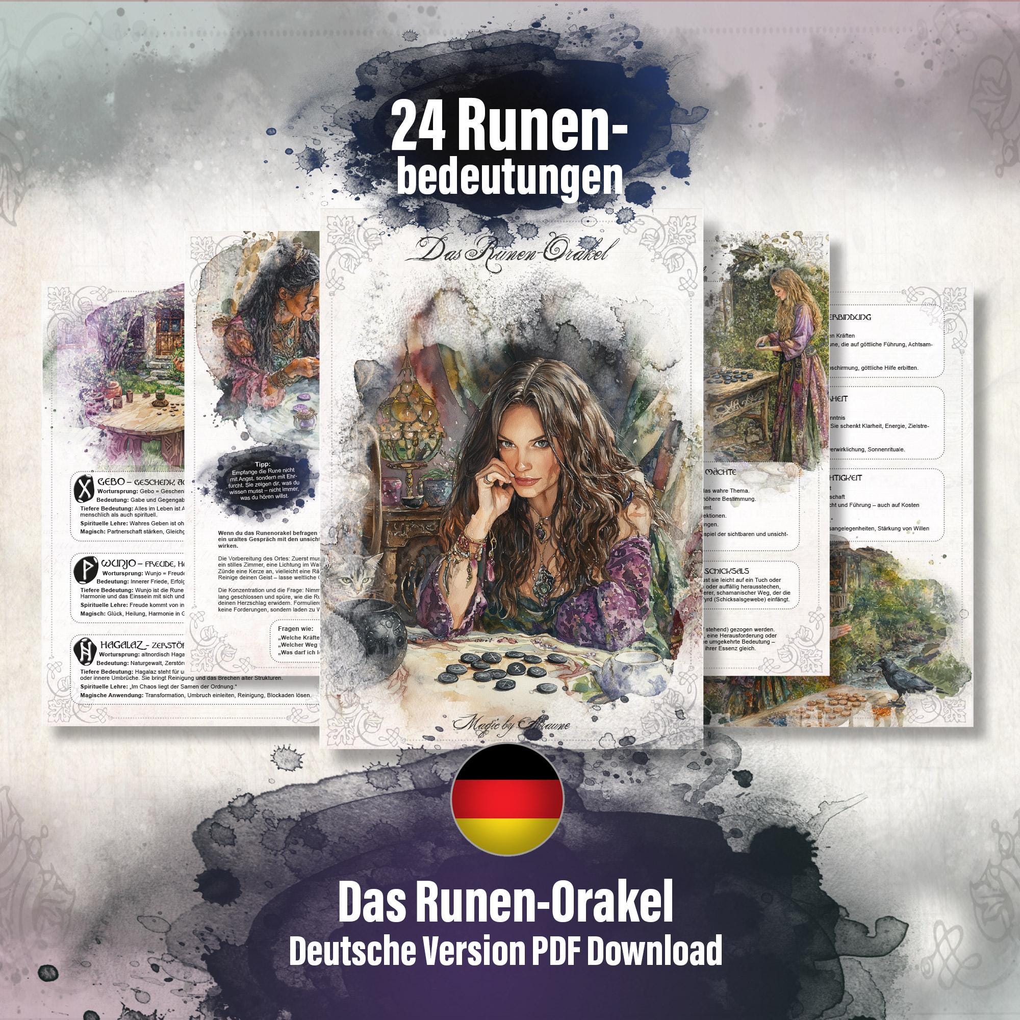 Set 25 rune gravate, Lo Scarabeo, Onix, Pietre naturale, Alb