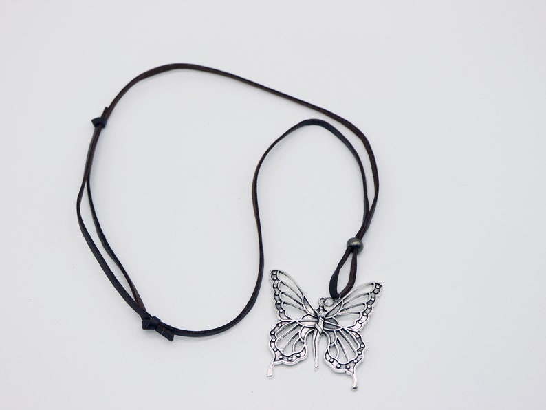 necklace butterfly leather fairy silver antique leather necklace pendant butterfly fairy chain elf elf angel necklace