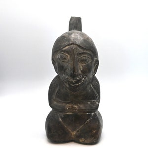 Authentic Pre-Columbian (with COA)  Stirrup Artifact Dignitary Vessel Chimu Culture ca. 1100-1470 CE Authentic Artifact