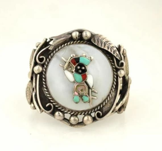 Unique Black Apache Gaan Dancer Zuni hallmarked T… - image 3