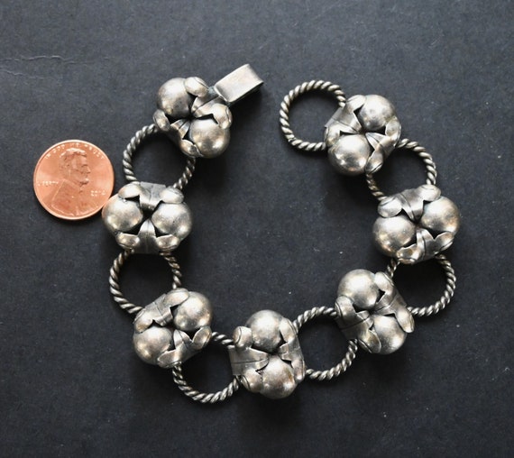 1940's Mexican Sterling Charm Bracelet Moving Parts