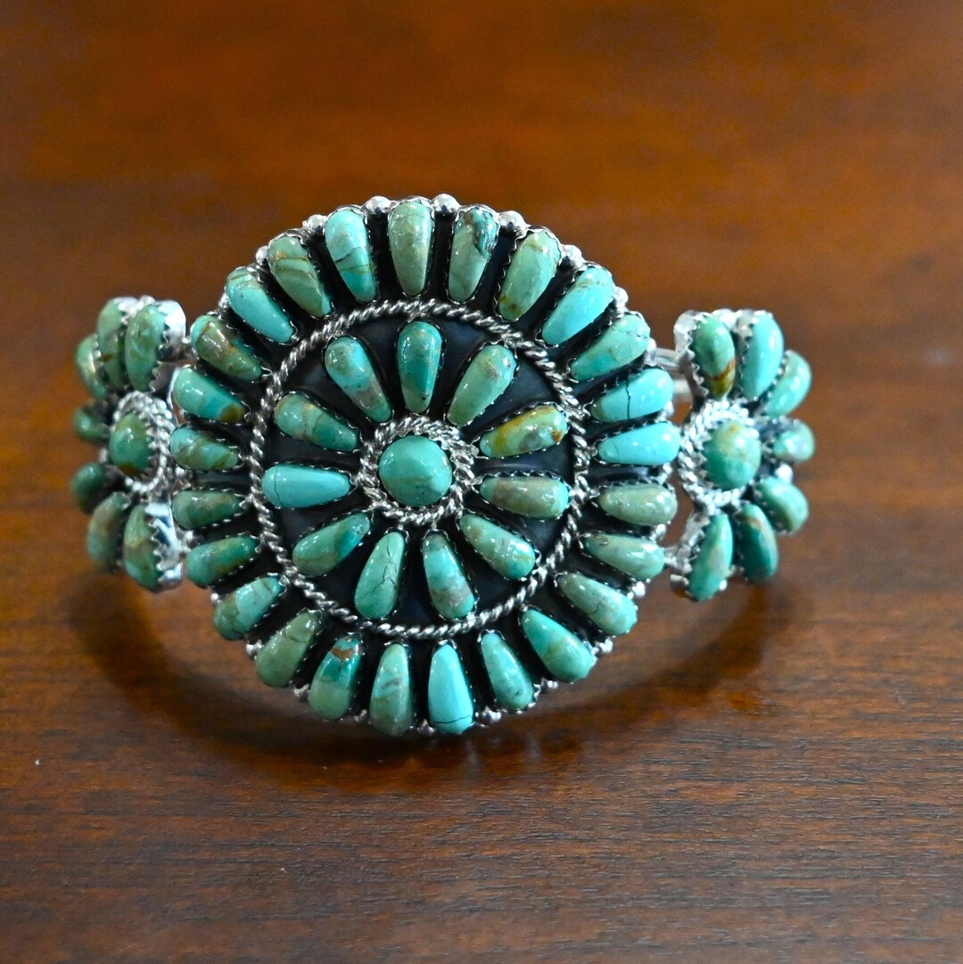IT Davin Benally Navajo Handmade Zuni Kingsman Turquoise Bracelet main image 1