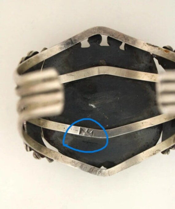 Unique Black Apache Gaan Dancer Zuni hallmarked T… - image 7