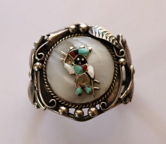 Unique Black Apache Gaan Dancer Zuni hallmarked T… - image 8