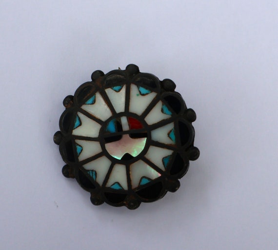 Zuni Tribe Vintage (1950's) Sun God Brooch or Pen… - image 2