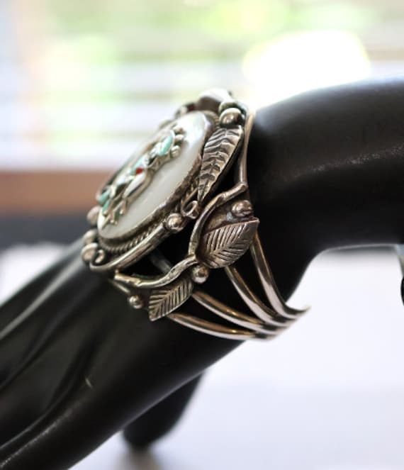 Unique Black Apache Gaan Dancer Zuni hallmarked T… - image 5