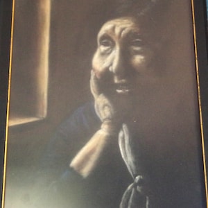 Gorgeous Charcoal Painting framed, on verso...Howard Levine