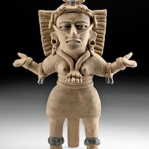 Authentic Pre-Columbian Veracruz Artifact ca. 600 - 900 CE Female Shaman or Priest Large- 16.75&quot; w/ Provenance & Certificate of Authenticity