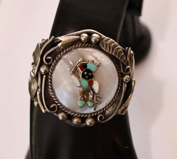 Unique Black Apache Gaan Dancer Zuni hallmarked T… - image 9