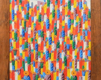 Casimir Laurent (Haiti 1928 - 1990) Vibrant Original Oil - 35&quot;H x 24&quot;W- Multiple Museum Collections - Framed Free Shipping!