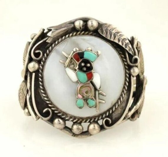 Unique Black Apache Gaan Dancer Zuni hallmarked T… - image 10