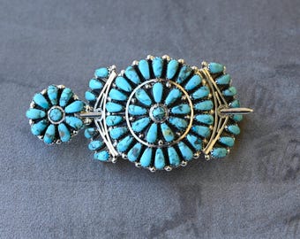 Incredible Vintage Navajo Sterling Silver Hair Barrette Native American Incredible Vintage Navajo Sterling Silver Hair Barrette Native American