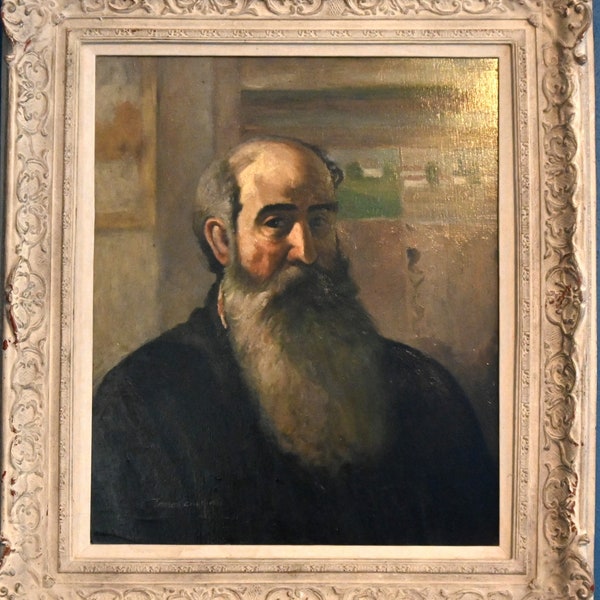 James Colman Porträt von Camille Pissarro Umrahmtes Ölgemälde