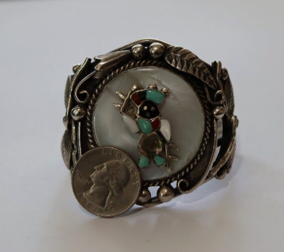 Unique Black Apache Gaan Dancer Zuni hallmarked T… - image 2