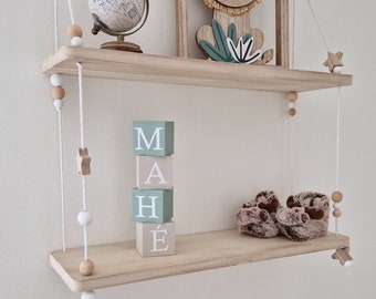 Personalized baby name cube, Wooden cube, Personalized baby gift, Baby room decoration, Baby registry