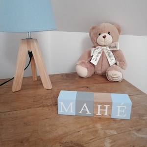 Personalized wooden cubes, children&#39;s room decoration, wooden name cubes, baby birth, birth gift, personalized gift, baby, decor