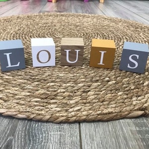 Cubos de madera personalizados, decoración habitación infantil, cubos de madera con nombres, nacimiento de bebé, regalo de nacimiento, regalo personalizado, bebé, decoración