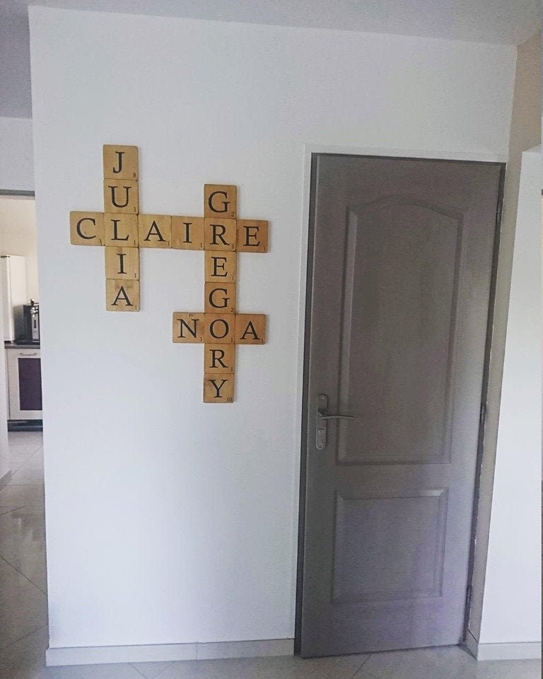 Lettres Scrabble Géantes, en Bois, Décoration Murale, Idée Cadeau, Déco Tendance, Décoration, Maison