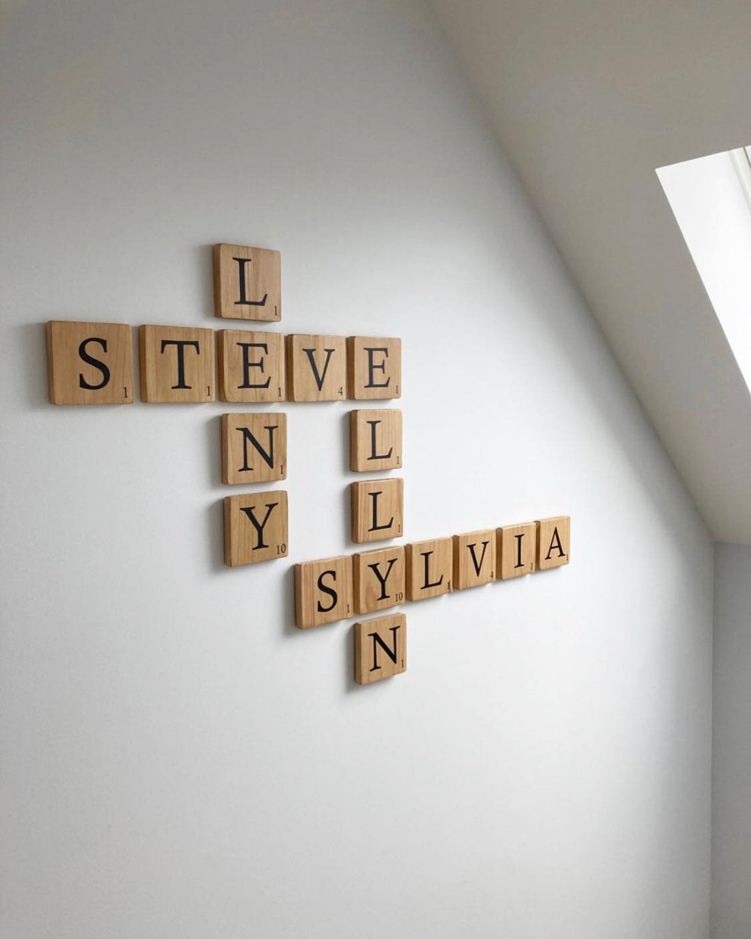 Personalized Wall Scrabble, Wooden First Name Letters, Family Wall ...