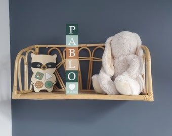 Personalized wooden cubes, child's room decoration, wooden first name cubes, baby birth, birth gift, personalized gift, baby, decor