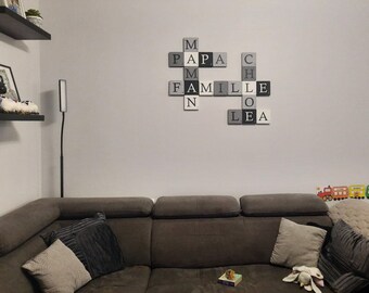 Lettre scrabble, lettre géante, décoration murale, déco design, rétro, déco maison, chambre, salon, idée cadeau, decor, cadeau fait main