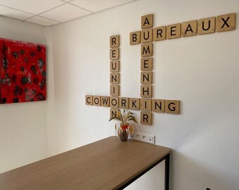 Lettre scrabble, lettre géante, décoration murale, déco design, rétro, déco maison, chambre, salon, idée cadeau, gifts, cadeau fait main