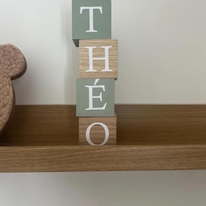 Cubos de madera personalizados, decoración habitación infantil, cubos de madera con nombre, nacimiento bebé, regalo nacimiento, regalo personalizado, bebé, decoración